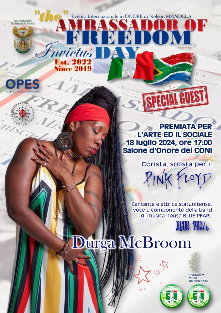 “MANDELA FROM ROMA CAPITALE - AMBASSADOR OF FREEDOM” VESTE LA #MUSICA D’ELITE.