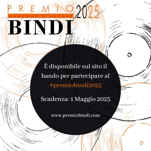 Premio Bindi 2025: iscrizioni aperte fino al 1° maggio